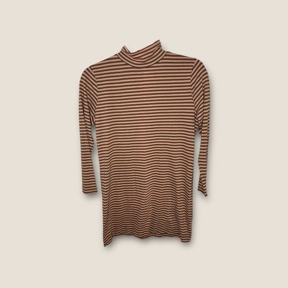 Demylee New York Striped Turtleneck Top Size Large - Picture 1 of 6